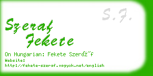 szeraf fekete business card